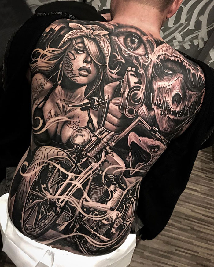 Full Back Tattoo Done