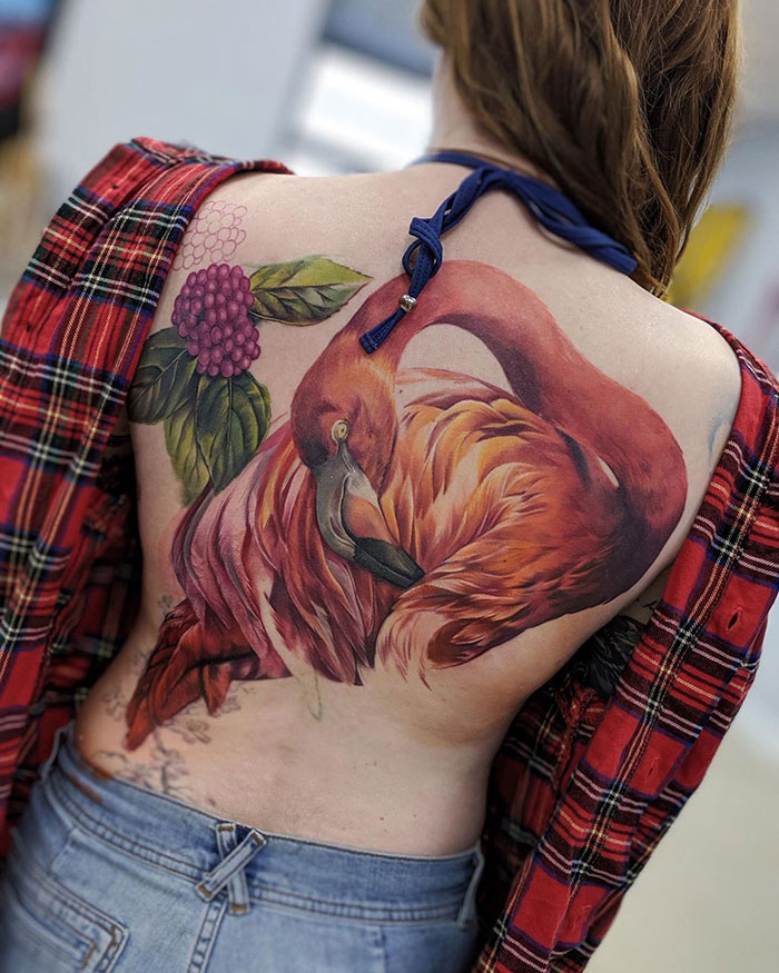 Stunning Flamingo Tattoo
