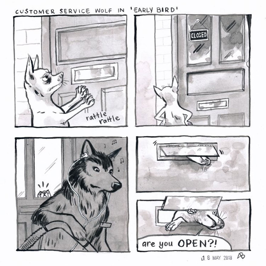 Customer Service Wolf In 'Early Bird'