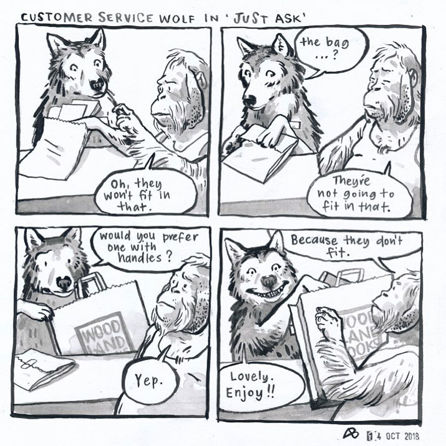 Customer Service Wolf In 'Just Ask'