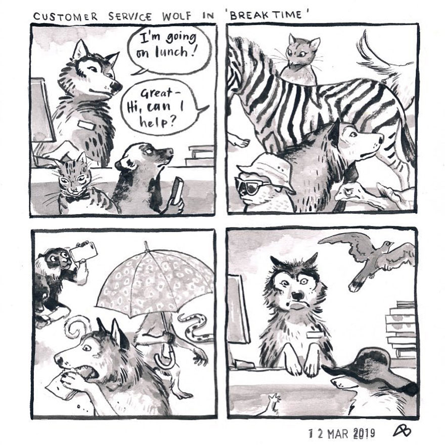 Customer Service Wolf In 'Break Time'