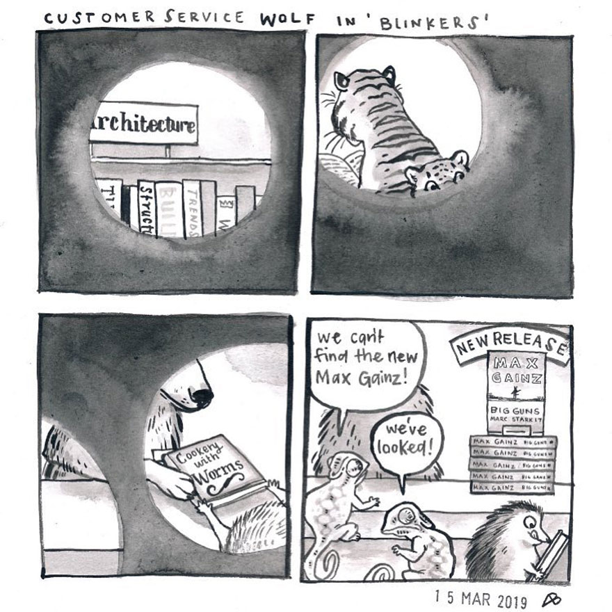 Customer Service Wolf In 'Blinkers'