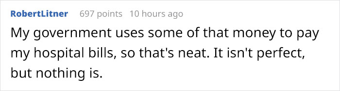 Government tax system meme text about hospital bills and imperfections.