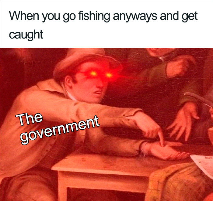 Meme depicting government vigilance with glowing eyes, humorously representing the tax system.