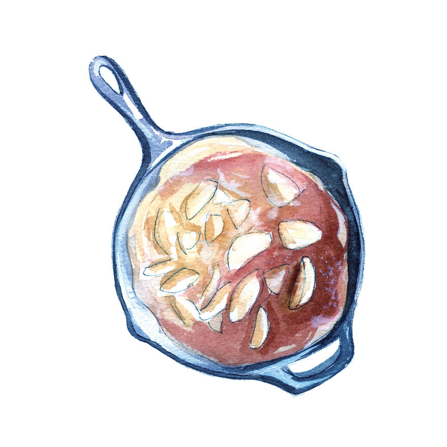 German Pancake In Cast Iron Skillet