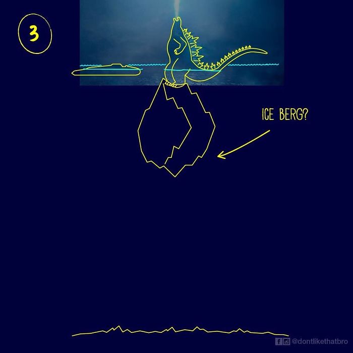 Artist Hilariously Illustrates 10 Ways In Which Godzilla Was Able To Stand In A 12.100ft Deep Ocean Artist Hilariously Illustrates 10 Ways In Which Godzilla Was Able To Stand In A 12.100ft Deep Ocean