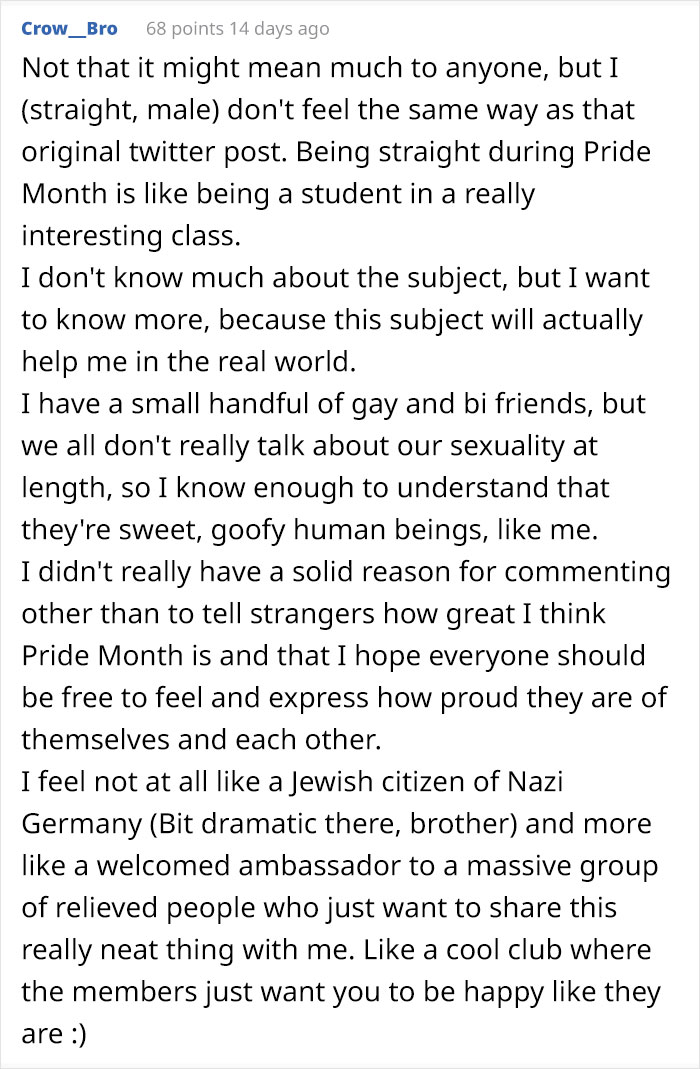 22 Sassiest Responses To Homophobe Comparing Being Straight During Pride Month To Being A Jew In Nazi Germany