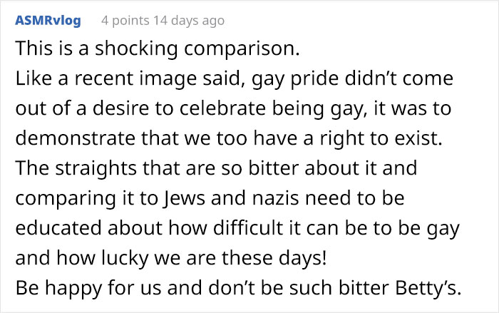 22 Sassiest Responses To Homophobe Comparing Being Straight During Pride Month To Being A Jew In Nazi Germany