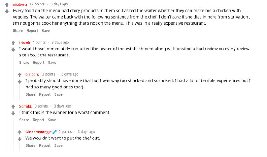 We Asked People With Food Allergies The Stupidest/Least Helpful Things They've Ever Been Told By Restaurant Staff (11 Responses)