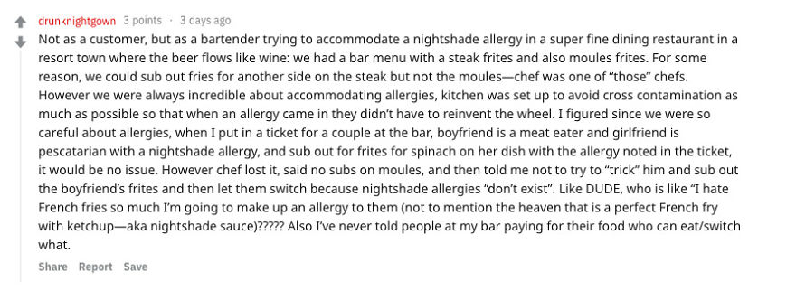 We Asked People With Food Allergies The Stupidest/Least Helpful Things They've Ever Been Told By Restaurant Staff (11 Responses) We Asked People With Food Allergies The Stupidest/Least Helpful Things They've Ever Been Told By Restaurant Staff (11 Responses)