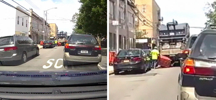 Garbage Truck Hits A Parked Car And Drives Off, Witness Leaves A Note Offering Footage Of The Accident