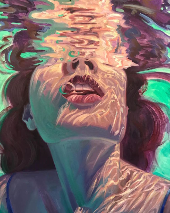 Californian Artist Isabel Emrich Paints Dazzling Depictions Of Women Submerged Underwater 🌊