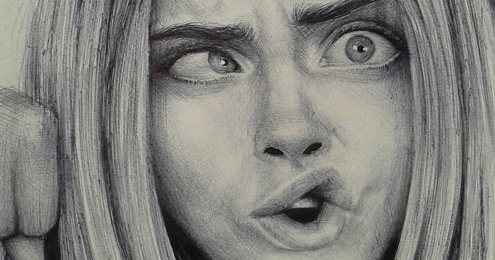 Brazilian Artist Draws Portraits With Only A Ballpoint Pen That Look Extremely Realistic