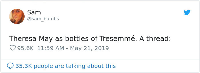 Theresa May Dresses A Lot Like Tresemmé Bottles And The 9 Comparisons Are Hilarious Theresa May Dresses A Lot Like Tresemmé Bottles And The 9 Comparisons Are Hilarious