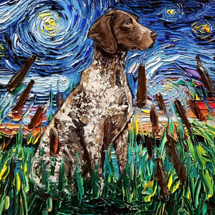 Van-Gogh-Starry-Night-Reimagined-Dogs-Paintings-Aja-Trier