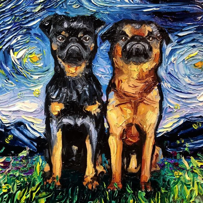 Van-Gogh-Starry-Night-Reimagined-Dogs-Paintings-Aja-Trier