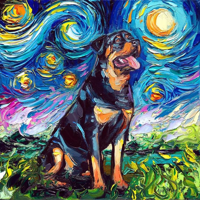 Van-Gogh-Starry-Night-Reimagined-Dogs-Paintings-Aja-Trier
