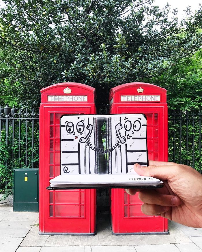 Drawings-Cartoons-Merged-With-Reality-Citylivesketch-Pietro-Cataudella