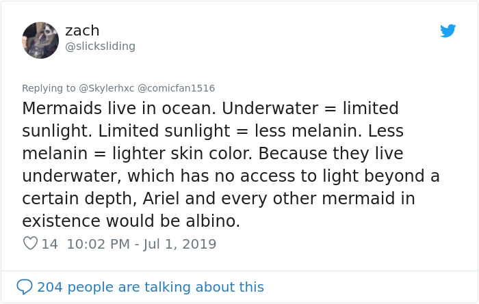 People Use 'Science' To Prove Disney Has To Change The Lead Actor Of The Little Mermaid 'Cause She Can't Be Black