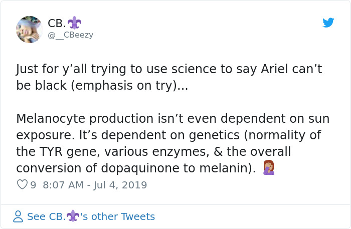 People Use 'Science' To Prove Disney Has To Change The Lead Actor Of The Little Mermaid 'Cause She Can't Be Black People Use 'Science' To Prove Disney Has To Change The Lead Actor Of The Little Mermaid 'Cause She Can't Be Black