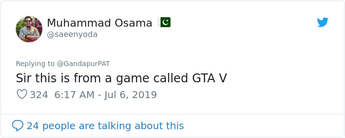 Pakistani Politician Just Publicly Posted A Video Of A Plane From GTA V And Praised The Pilot's Incredible Skills