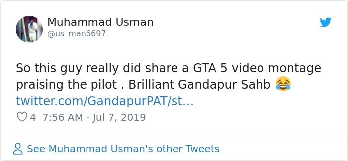 Pakistani Politician Just Publicly Posted A Video Of A Plane From GTA V And Praised The Pilot's Incredible Skills