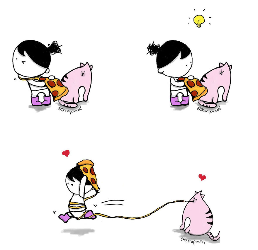 15 Heartwarming Comics Of A Little Girl And Her Cat To Make Your Day