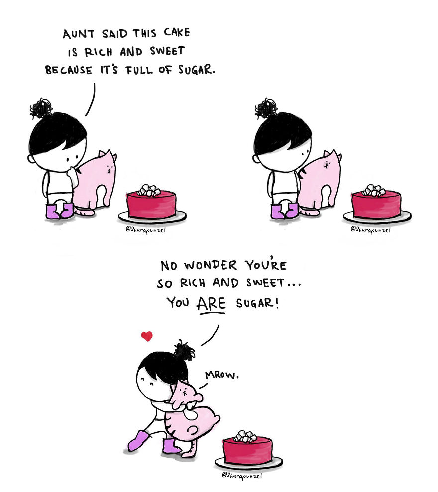 15 Heartwarming Comics Of A Little Girl And Her Cat To Make Your Day