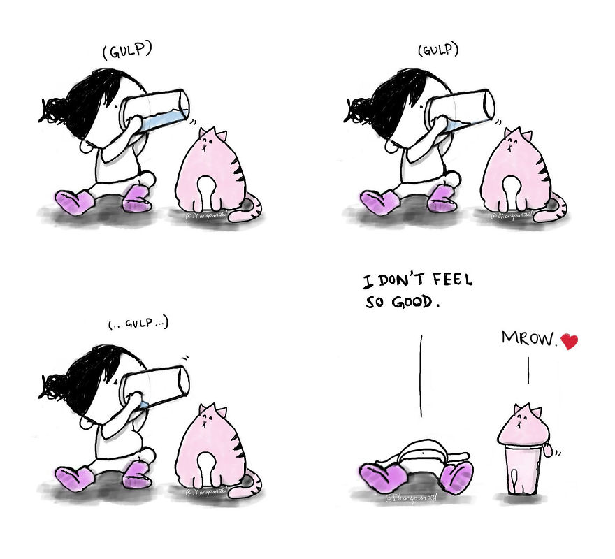 15 Heartwarming Comics Of A Little Girl And Her Cat To Make Your Day