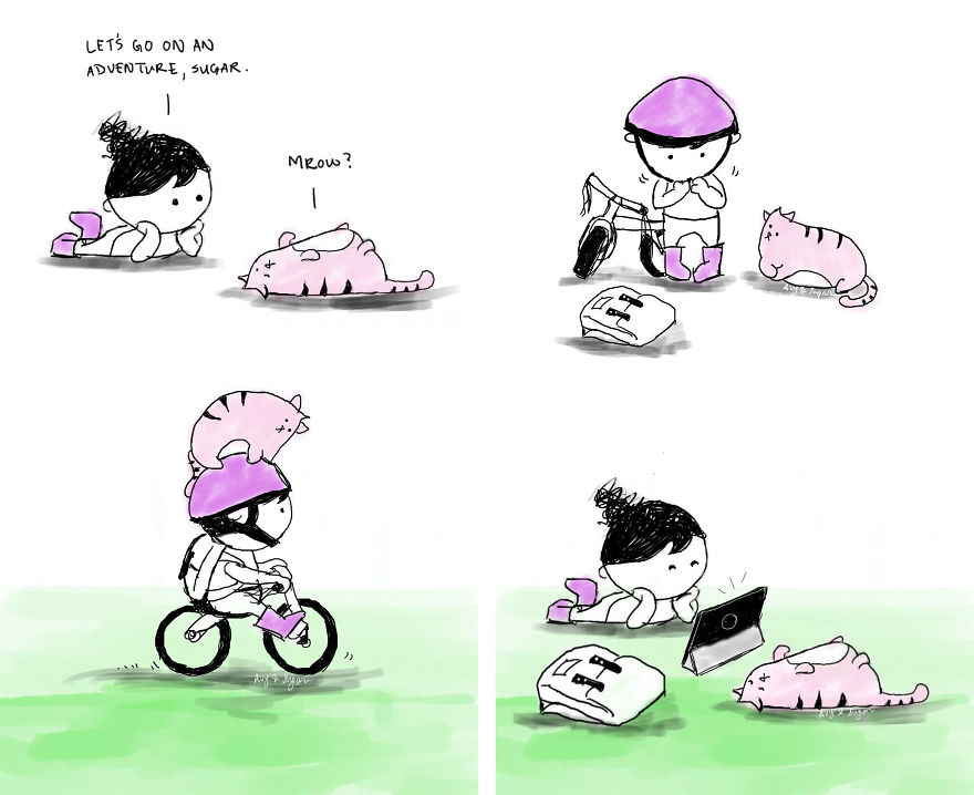 15 Heartwarming Comics Of A Little Girl And Her Cat To Make Your Day