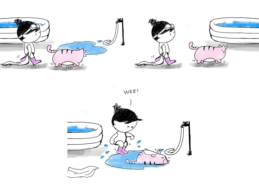 15 Heartwarming Comics Of A Little Girl And Her Cat To Make Your Day