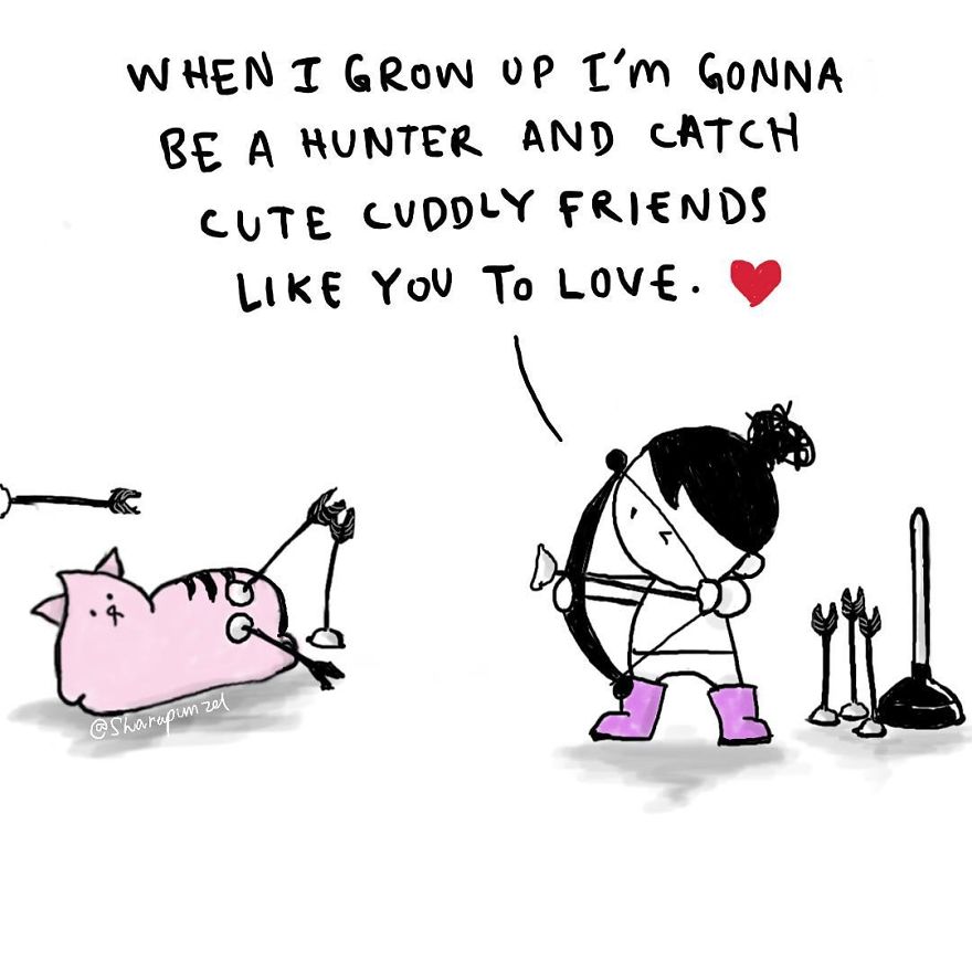 15 Heartwarming Comics Of A Little Girl And Her Cat To Make Your Day