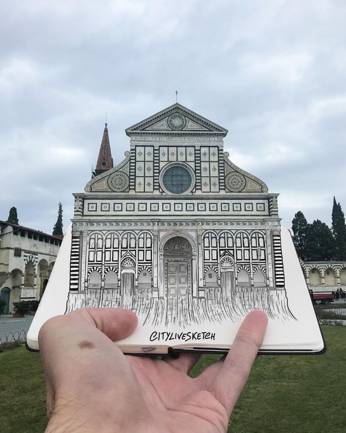 Drawings-Cartoons-Merged-With-Reality-Citylivesketch-Pietro-Cataudella