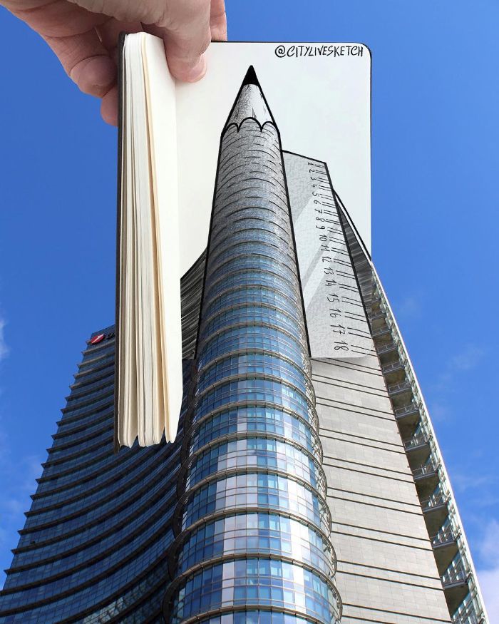 Drawings-Cartoons-Merged-With-Reality-Citylivesketch-Pietro-Cataudella