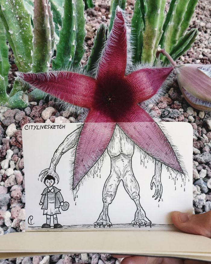 Drawings-Cartoons-Merged-With-Reality-Citylivesketch-Pietro-Cataudella