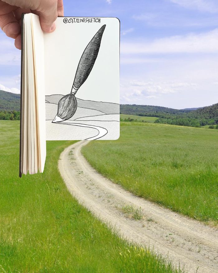 Drawings-Cartoons-Merged-With-Reality-Citylivesketch-Pietro-Cataudella