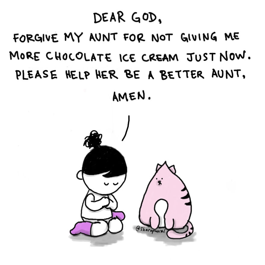 15 Heartwarming Comics Of A Little Girl And Her Cat To Make Your Day