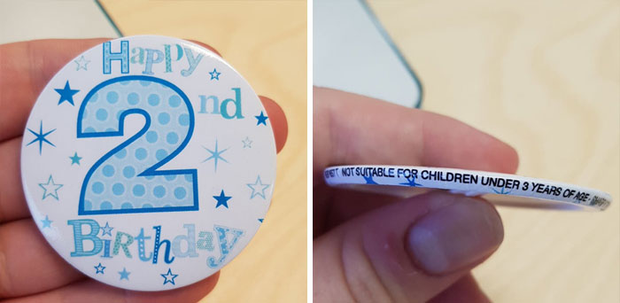 2nd Birthday Badge Potentially A Choking Hazard