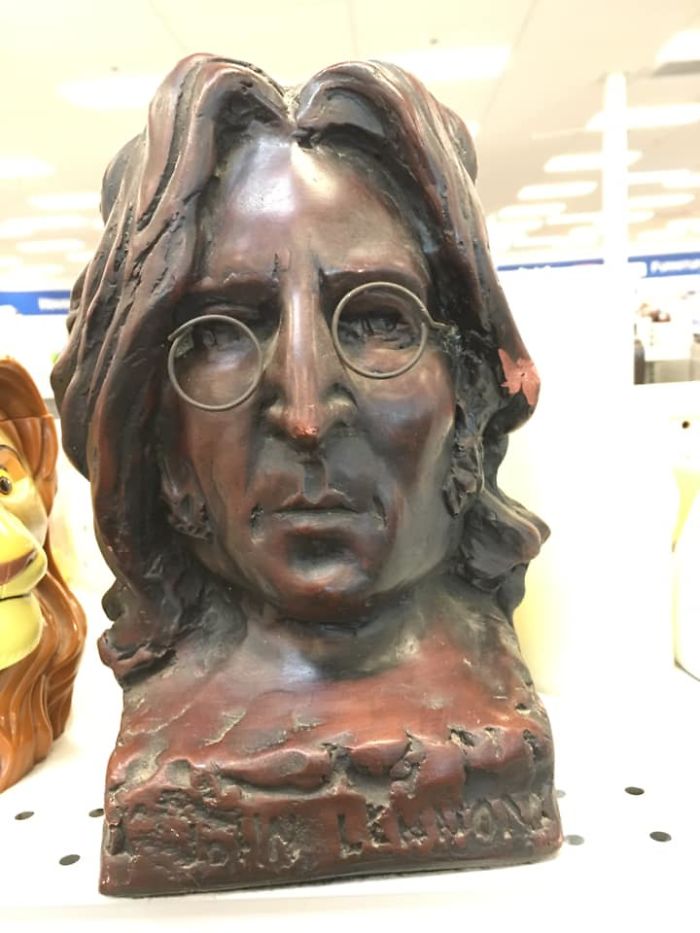 I Thought John Lennon Looked A Little Weird But Bought Him Anyway For $10. Took Him Home, Found Out Who The Artist Is, Contacted Him Directly And Was Told By The Artist He’s Worth Over $2000 In His Current Condition. Doesn’t Look So Weird To Me Anymore
