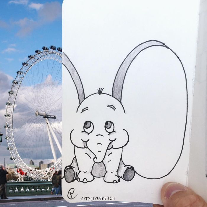 Drawings-Cartoons-Merged-With-Reality-Citylivesketch-Pietro-Cataudella