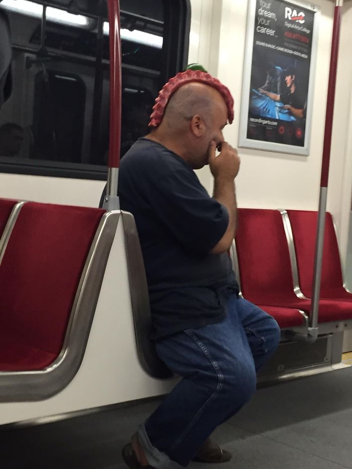 Friend Saw This Guy With Ribs On His Head In The Subway (Toronto)