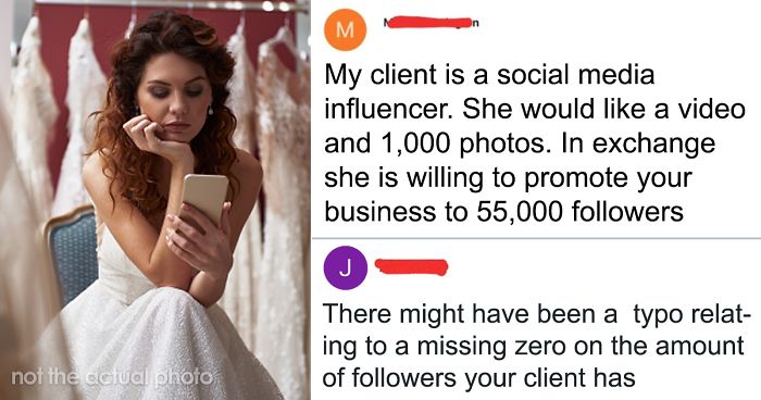 ‘Influencer’ Bride With 55K Followers Tries To Get Wedding Shot For Free, Photographers Destroy Her With Sarcastic Response