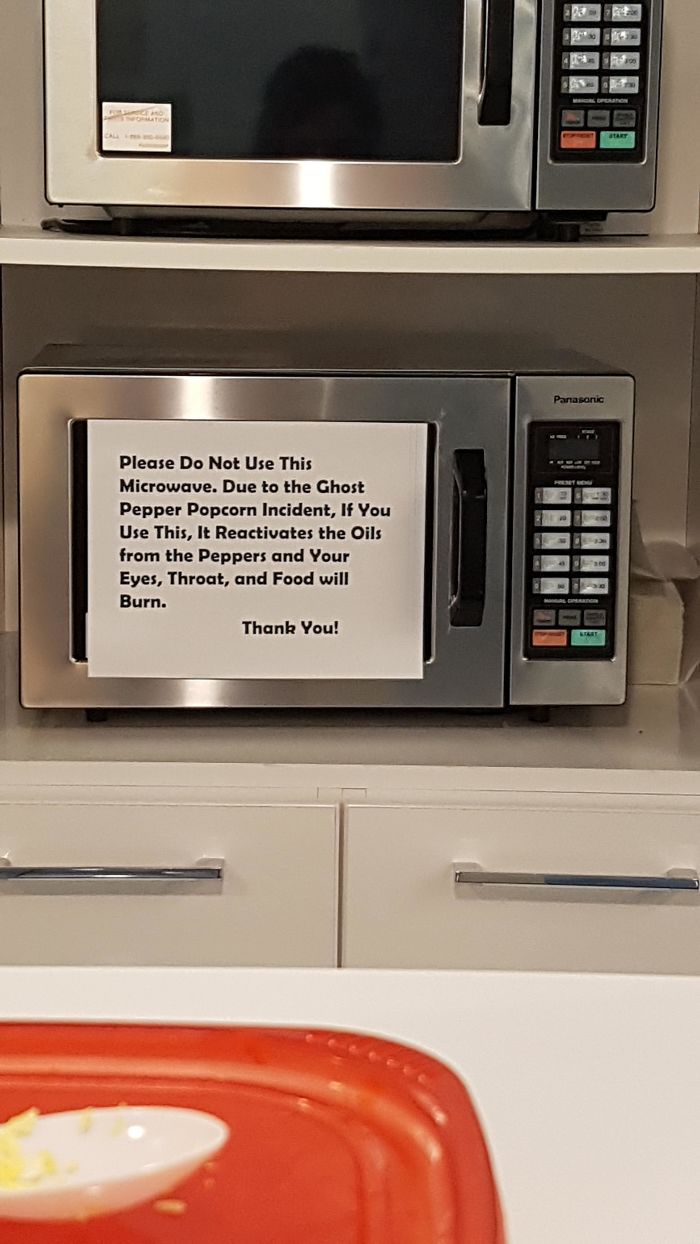 Yesterday This Guy Put Ghost Pepper Popcorn In Our Industrial Microwave At Work For Over 5 Min