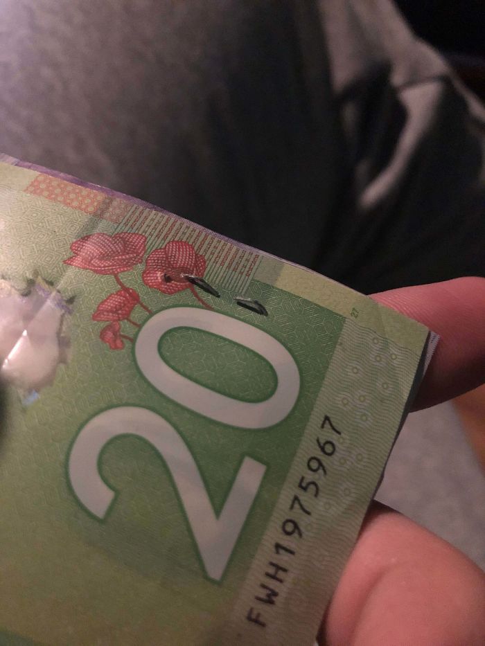 My Boss Staples Our Tips At Work, Which Usually Tears The Bill When I Take It Out