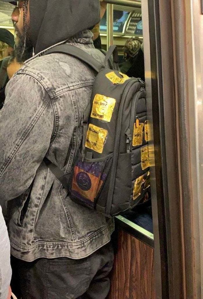 This Backpack On A Subway