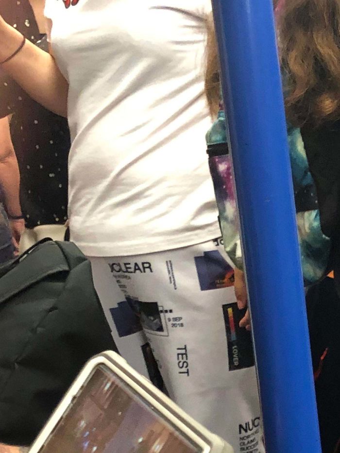 This Lady On The London Tube Had Pants Celebrating North Korea's 5th Successful Nuclear Test