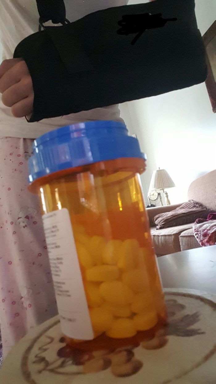 The Pill Bottle Requires 2 Hands To Open But I Broke My Arm