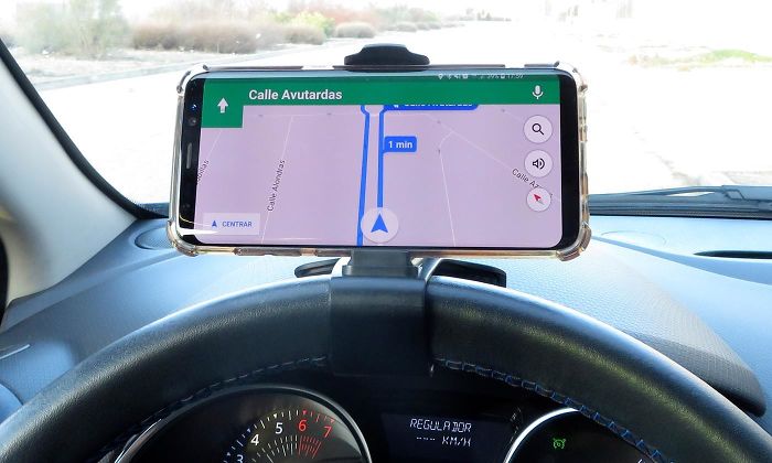 This Smartphone Holder That Is Attached To The Steering Wheel...