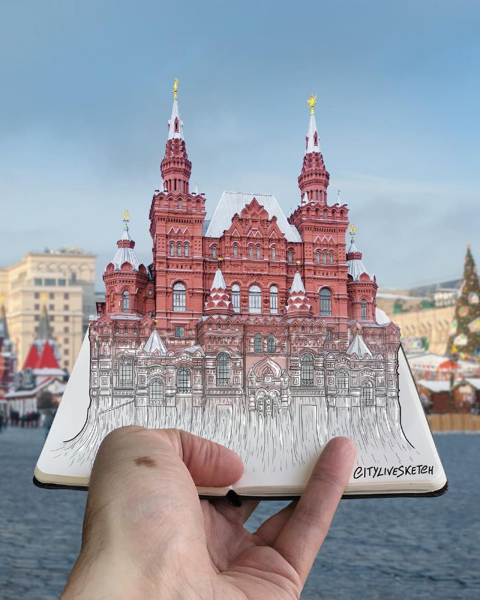 Drawings-Cartoons-Merged-With-Reality-Citylivesketch-Pietro-Cataudella