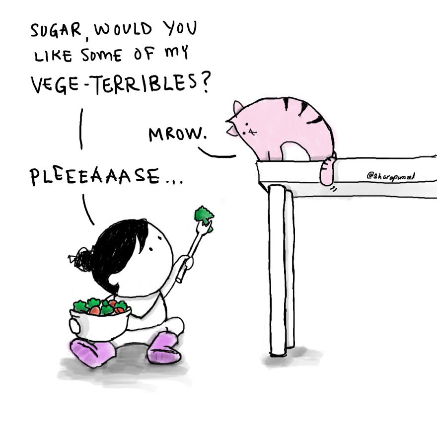 15 Heartwarming Comics Of A Little Girl And Her Cat To Make Your Day